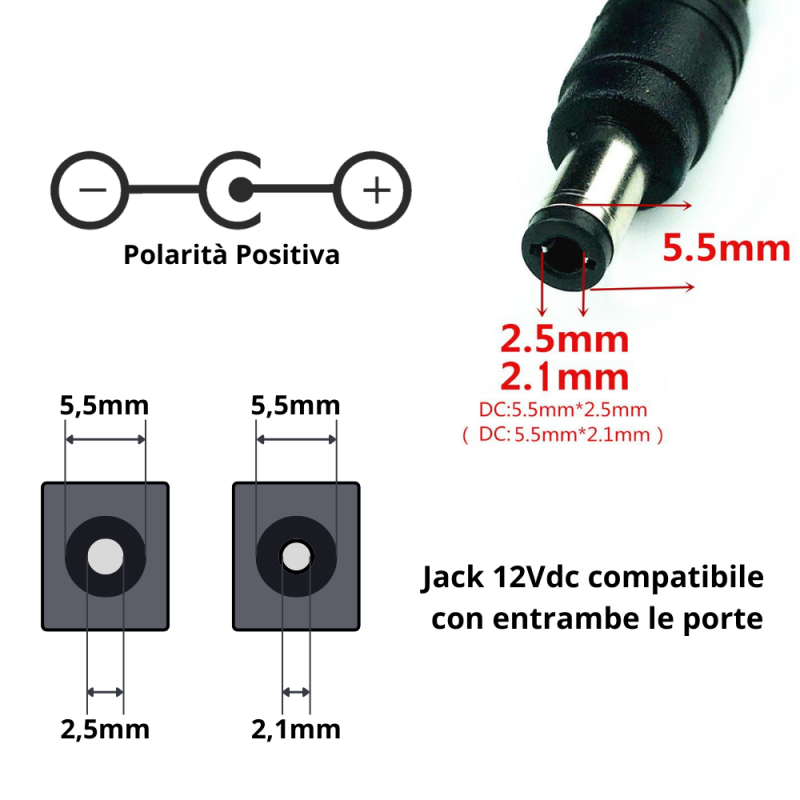 Alimentatore Trasformatore Universale Stabilizzato 12V 18W Plastica 1,5  Ampere