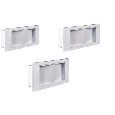 Lampada di Emergenza Kit 3 Pezzi  LED Incasso 1499L Bianco 11 Watt 6H IP40